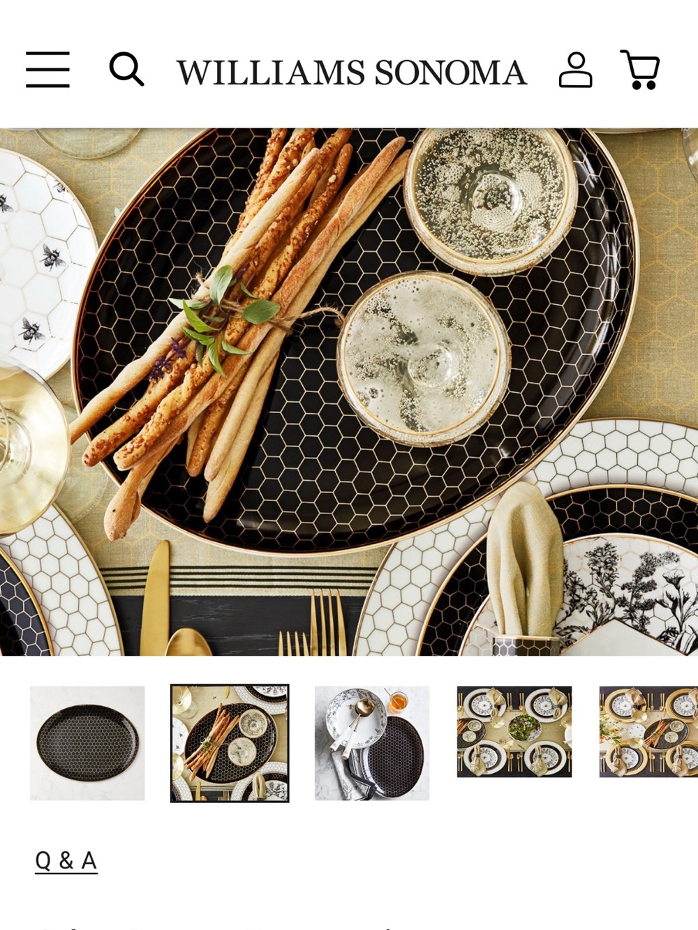Black and Gold Oval Serving Tray - Picture 6 of 7